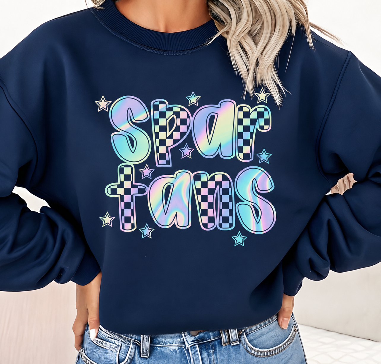 Spartans Holographic Tee or Sweatshirt Youth-Adult