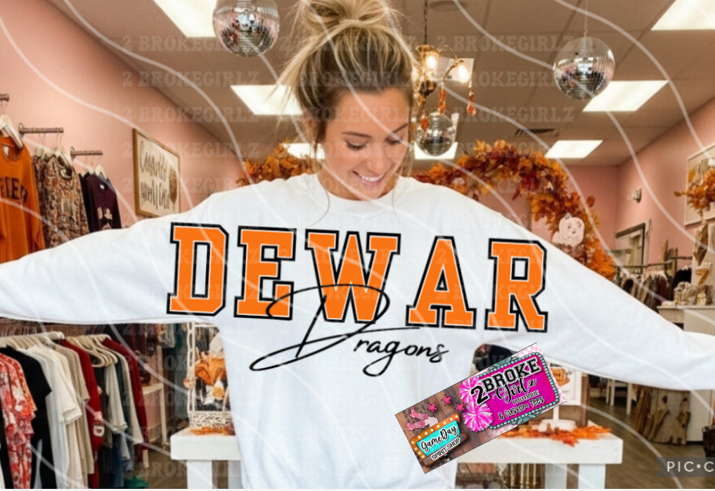 Dewar Dragons Sweatshirt (Leave Color of Sweatshirt in the Notes)