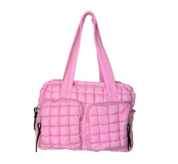 Puffer Quilted Travel Bag - Pink