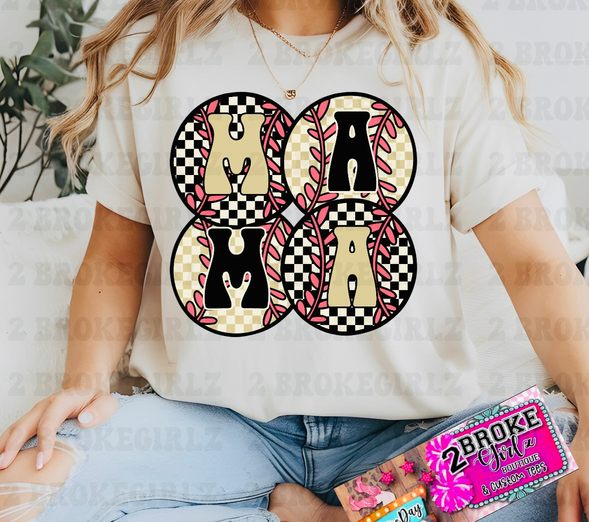 Black & Gold MAMA Baseball Graphic Tee