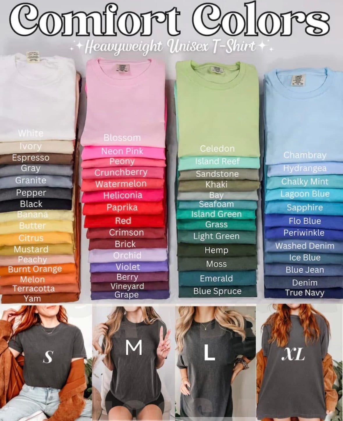 Custom Glitter PUFF Comfort Color Tee - 1 Word