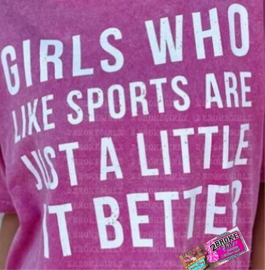 Comfort Colors Girls Who Like Sports Graphic Tee