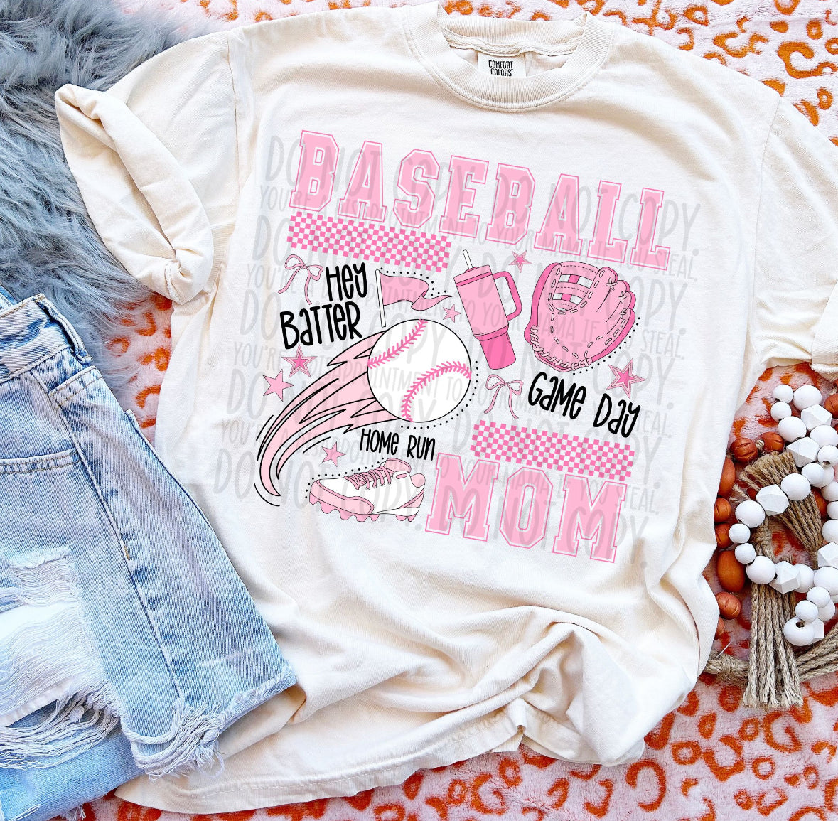 Baseball Mom Mom Comfort Colors Tee