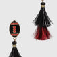 Interception Football Shaped Tassel Post Earrings