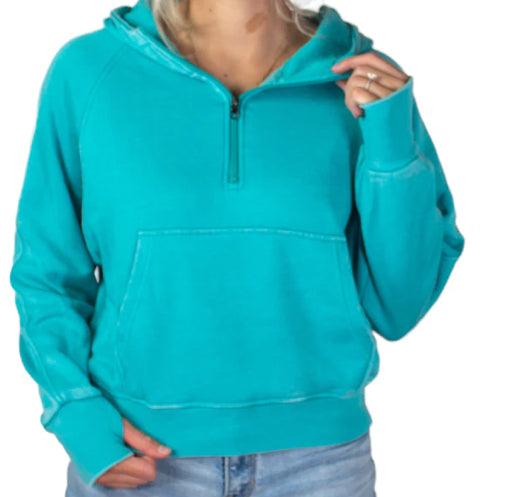 Half Zip Wash Hoodie