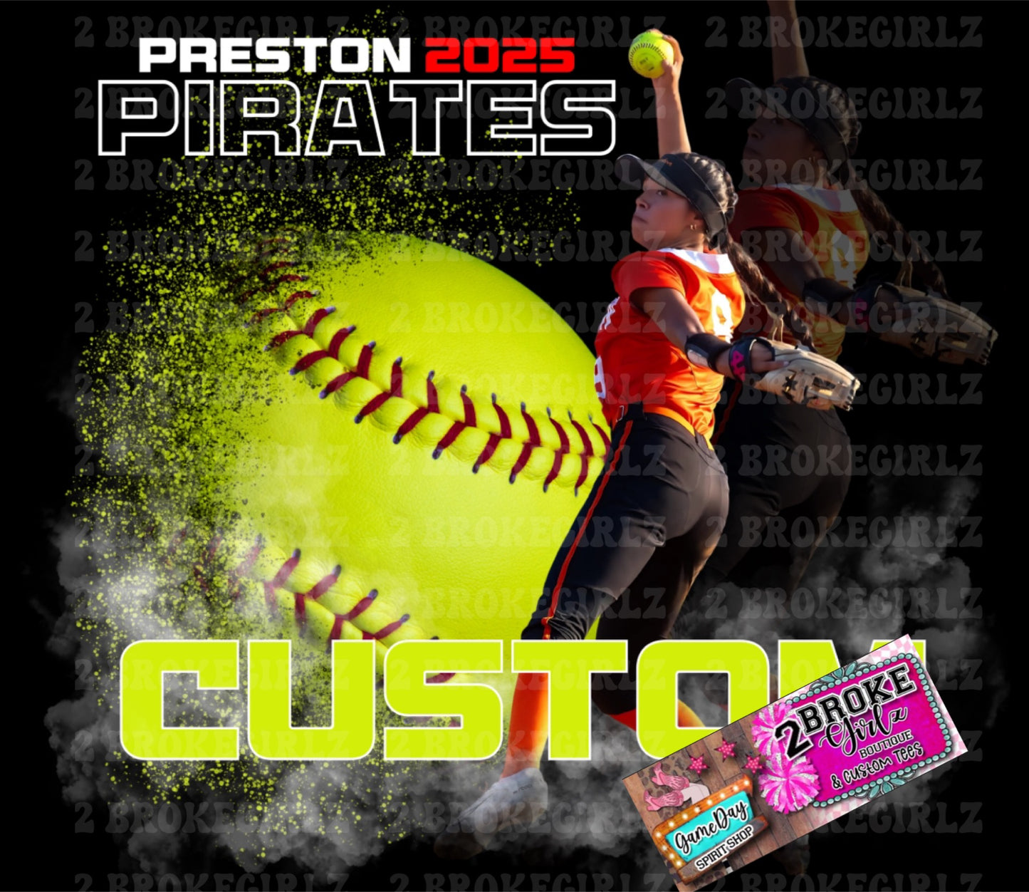 Custom Softball or Baseball Graphic Tee
