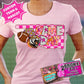 Pink Check Game Day Mascot Graphic Tee