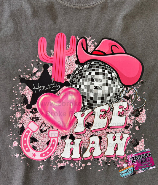 YEE HAW Comfort Colors Mom Crop