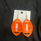 Tackle Orange Glitter Hypoallergenic Football Earrings