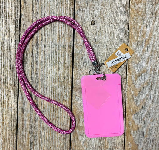 Pink Rhinestone Lanyard