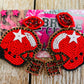 Red Helmet Earrings
