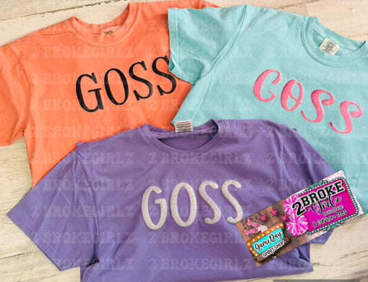 Custom Glitter PUFF Comfort Color Tee - 1 Word