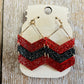 Sideline Marker Glitter Red & Black Earrings