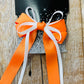 Orange & White Hair Bow