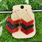 Sideline Marker Glitter Red & Black Earrings