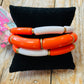 Orange & White Bracelet Set