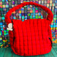 Puffer Quilted Handbag - Red