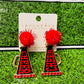 Pom Red & Black Cheer Earrings