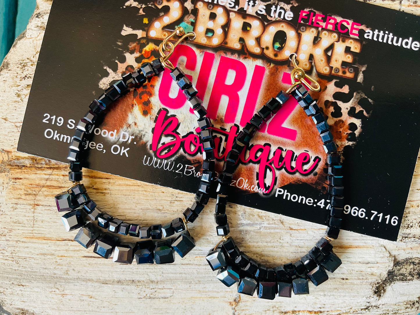 Black Teardrop Earrings