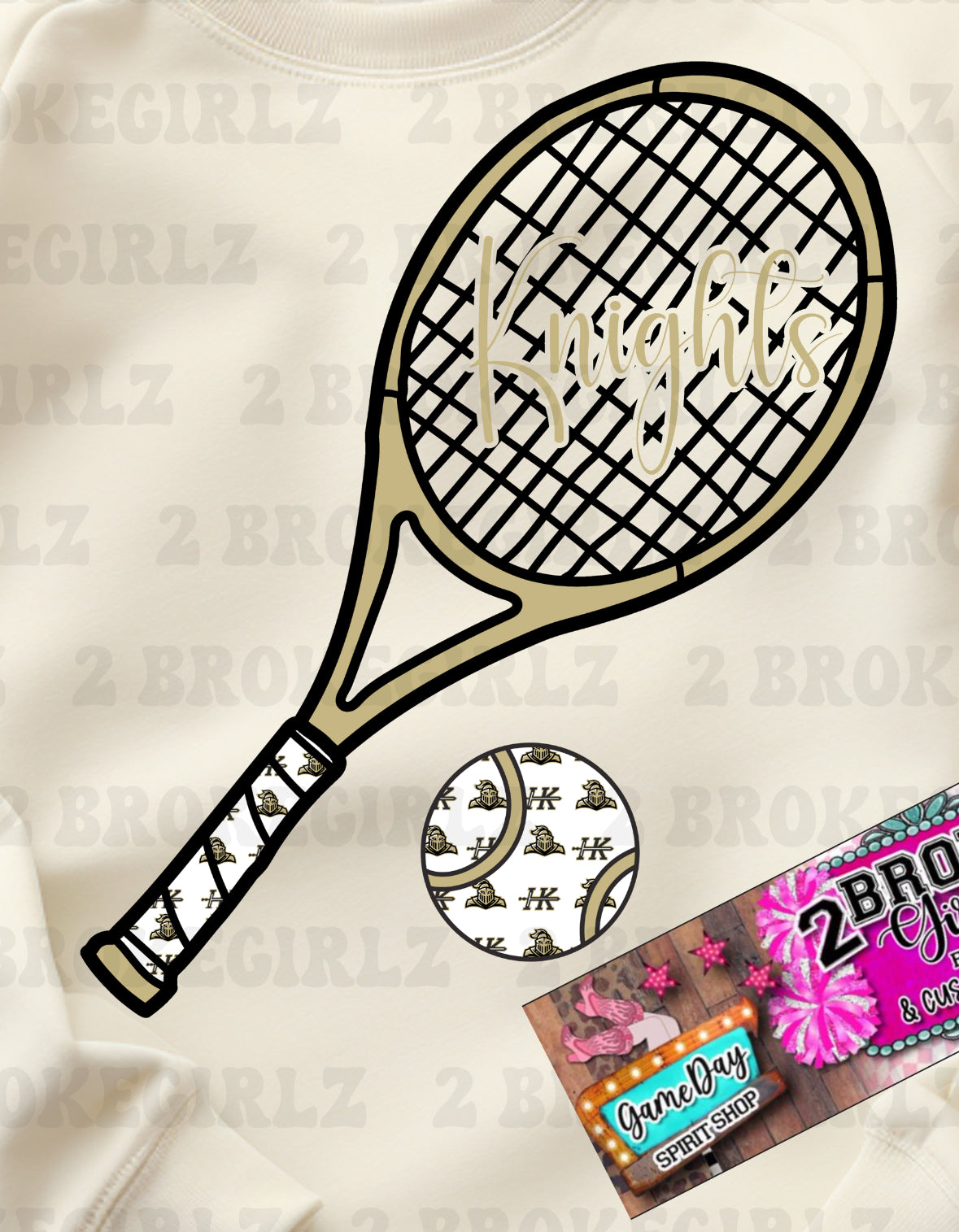 Customize Knights Tennis Tee or Crewneck Pick Your Mascot