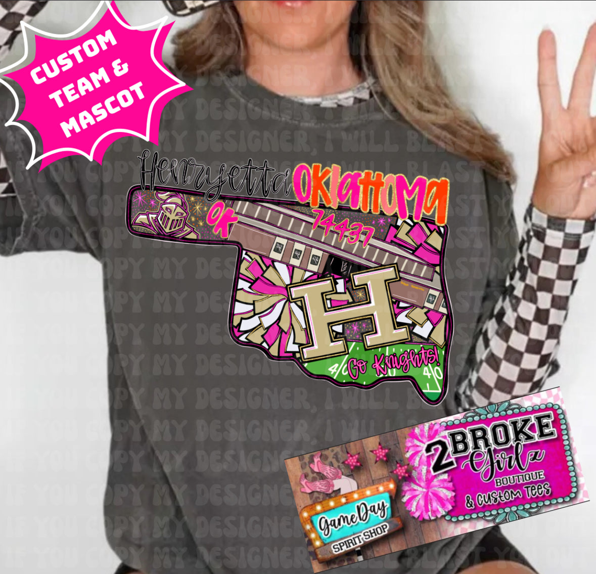 Knight Girly Mascot Design Comfort Color Tee