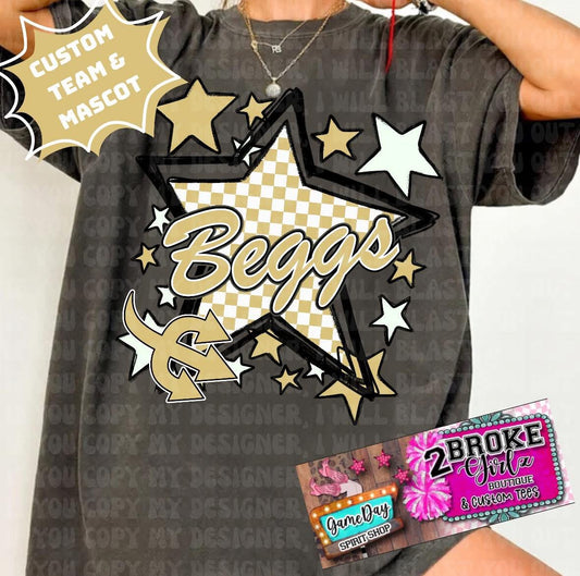 Custom Star Comfort Color Tee **Leave school/mascot in the notes section at checkout**