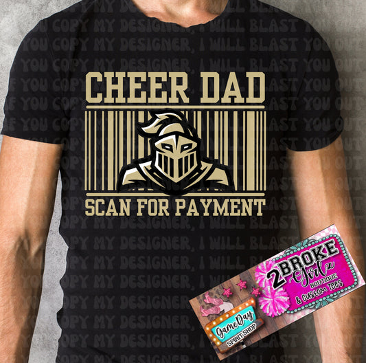 Custom Cheer Dad Tee Leave Mascot In Notes At Checkout