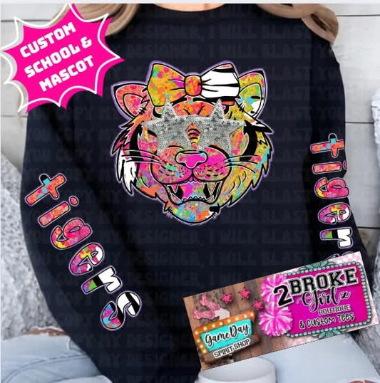 Custom Neon School Spirit Sweatshirt