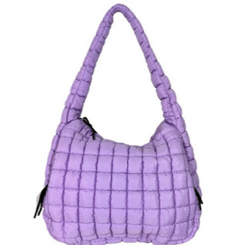 Puffer Quilted Handbag - Lavender