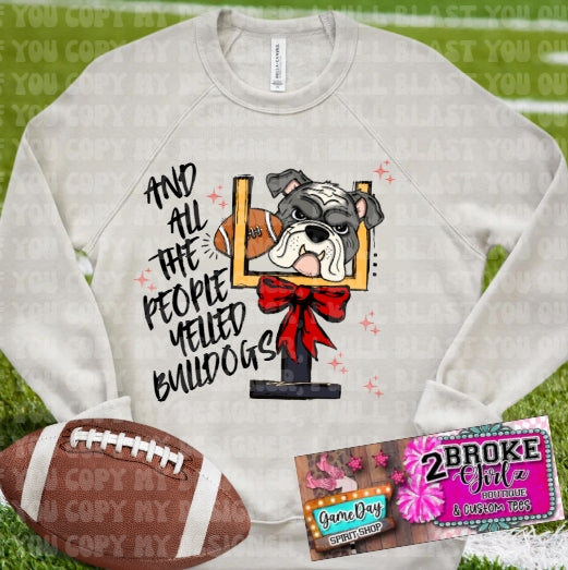 ALL THE PEOPLE YELLED BULLDOGS PNG