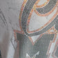 Spangle Cheer Mom CC Acid Wash Tee. Orange Outline with Black fill.